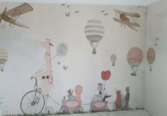 成都专业贴墙纸墙布壁画师傅,冷热胶无缝墙布施工